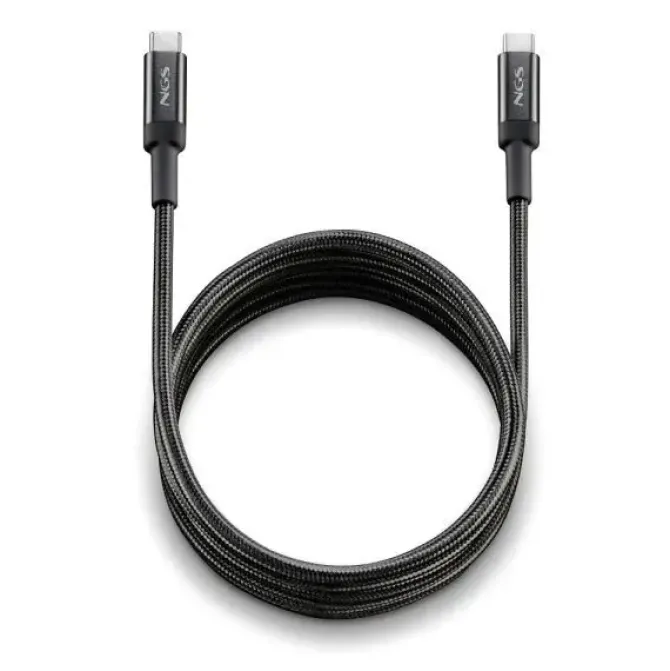 NGS CABLE 2.0 USB-C MACHO A USB-A MACHO - CARGA ULTRARAPIDA HASTA 100W - LONGITUD 3M - COLOR NEGRO