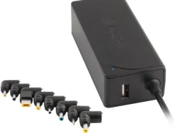 NGS CARGADOR UNIVERSAL AUTOMATICO PARA PORTATIL 45W - 8 ADAPTADORES - 1X USB - INDICADORES LED