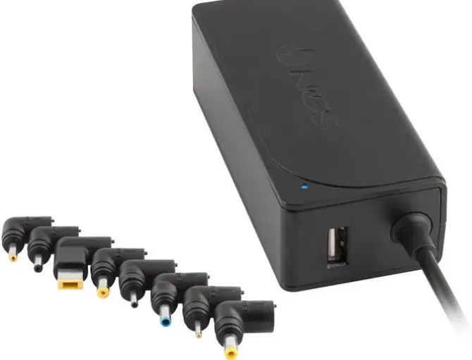 NGS CARGADOR UNIVERSAL AUTOMATICO PARA PORTATIL 45W - 8 ADAPTADORES - 1X USB - INDICADORES LED