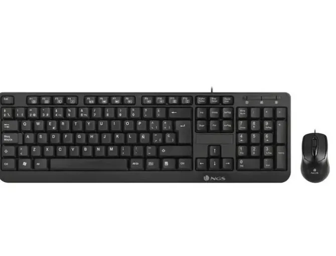 NGS COCOA PACK USB TECLADO MULTIMEDIA + RATON 1000DPI 3 BOTONES - USO AMBIDIESTRO - COLOR NEGRO