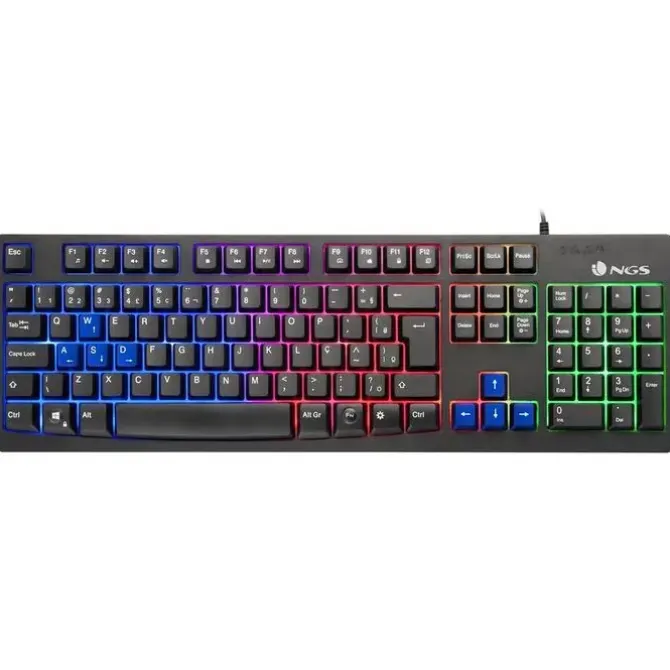NGS GKX-300 TECLADO GAMING USB - 19 TECLAS ANTIGHOSTING - ILUMINACION LED 3 NIVELES DE INTENSIDAD - TECLAS MULTIMEDIA - COLOR NEGRO