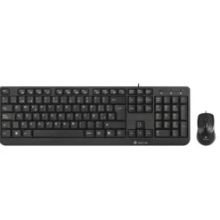 NGS KIT TECLADO MULTIMEDIA Y RATON CON CABLE - QWERTY ITALIANO - 12 TECLAS MULTIMEDIA - COLOR NEGRO