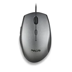 NGS MOTH GRAY RATON USB 1600DPI + ADAPTADOR USB-A A USB-C - 5 BOTONES - USO DIESTRO - CABLE DE 1.80M - COLOR GRIS/NEGRO