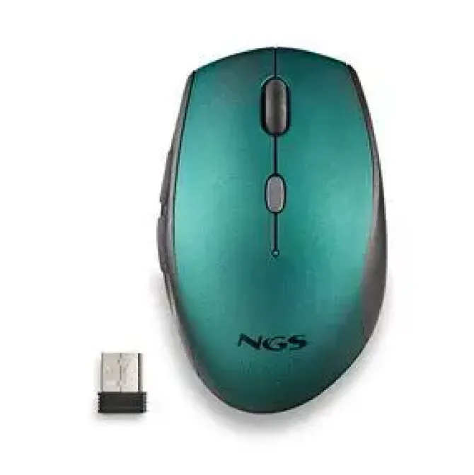 NGS RATON INALAMBRICO ERGONOMICO PARA PORTATILES Y ORDENADORES - 5 BOTONES Y RUEDA DE DESPLAZAMIENTO - TECLAS SILENCIOSAS - COLOR AZUL