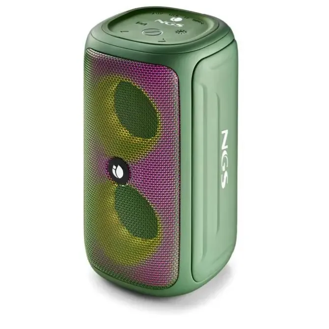 NGS ROLLER BEAST ALTAVOZ BLUETOOTH 32W TWS - ILUMINACION RGB - AUTONOMIA HASTA 30H - RESISTENCIA AL AGUA IPX5 - CORREA DE TRANSPORTE - COLOR VERDE