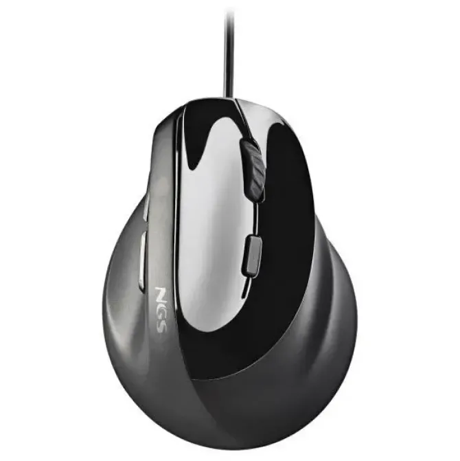 NGS SAMSARA RATON ERGONOMICO VERTICAL LASER 3200DPI - 5 BOTONES - SILENCIOSO - COLOR NEGRO