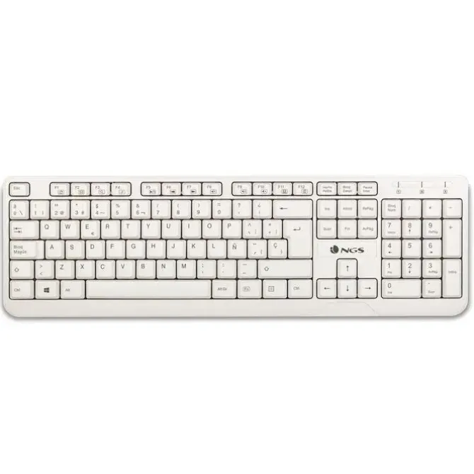 NGS SPIKE TECLADO USB - 12 TECLAS MULTIMEDIA - CABLE DE 1.40M - COLOR BLANCO
