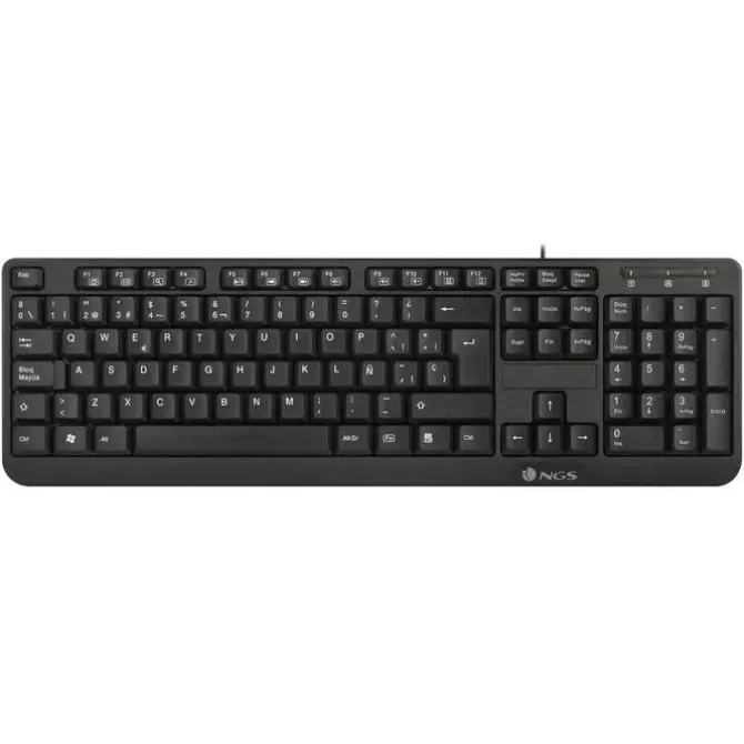 NGS TECLADO CON 12 TECLAS MULTIMEDIA - CABLE DE 1.4M - QWERTY PORTUGUES - COLOR NEGRO