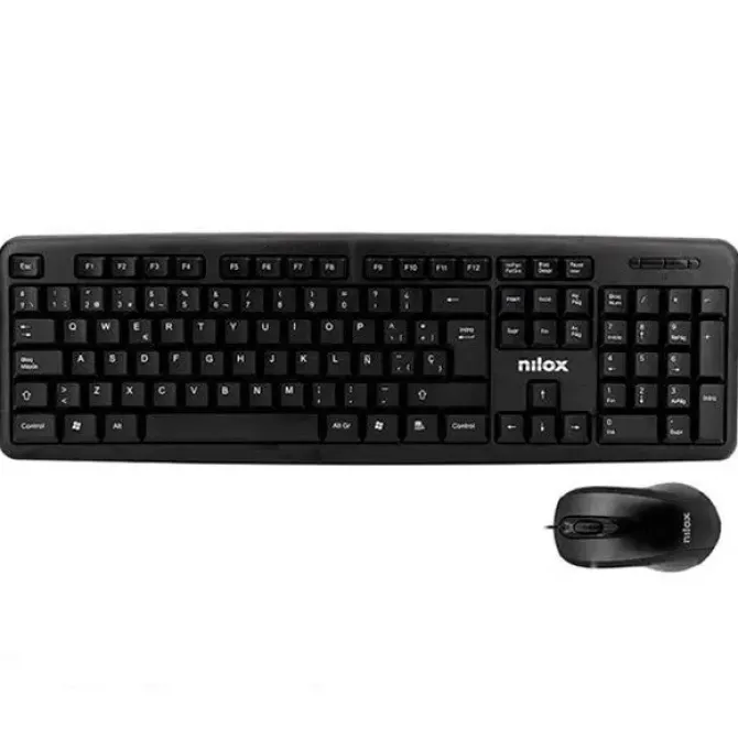 NILOX PACK USB TECLADO + RATON - 3 BOTONES - USO AMBIDIESTRO - COLOR NEGRO
