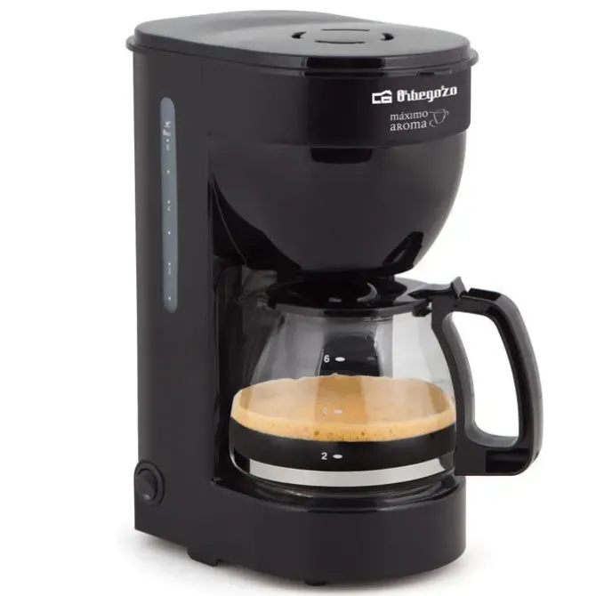 ORBEGOZO CG 4014 CAFETERA DE GOTEO NEGRA - DISFRUTA DE 6 TAZAS DE CAFE CALIENTE CON RAPIDEZ Y COMODIDAD - FILTRO PERMANENTE - JARRA DE CRISTAL - PROTECCION ANTI GOTEO Y DESCONEXION AUTOMATICA
