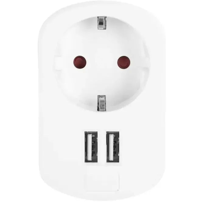 ORBEGOZO EN 1200 - ENCHUFE CON TOMA DE TIERRA Y 2 USB CARGA MULTIPLES DISPOSITIVOS SIMULTANEAMENTE PROTECCION CONTRA SOBRECARGA Y CORTOCIRCUITOS IDEAL PARA VIAJES