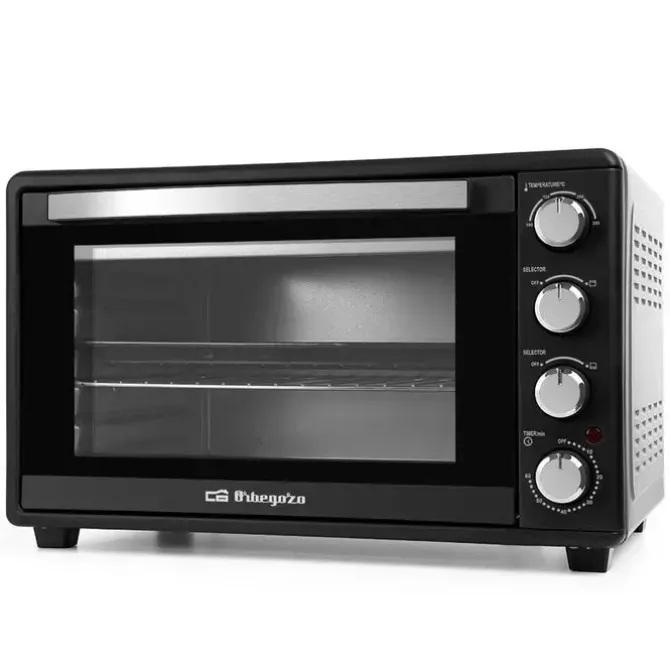 ORBEGOZO HO 455 HORNO DE SOBREMESA MULTIFUNCION - 45L DE CAPACIDAD - 2000W DE POTENCIA - SELECTOR DE TEMPERATURA HASTA 230ºC - TEMPORIZADOR DE 60MIN - RESISTENCIAS DE ACERO INOXIDABLE