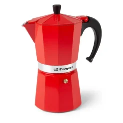 ORBEGOZO KFR 1240 CAFETERA DE ALUMINIO - PREPARA 12 TAZAS DE CAFE EN MINUTOS - COMPATIBLE CON DIFERENTES TIPOS DE COCINAS - MANGO ERGONOMICO Y VALVULA DE SEGURIDAD - FACIL DE LIMPIAR Y MANTENER