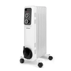ORBEGOZO RS 1500 RADIADOR DE ACEITE ELEGANTE Y POTENTE - POTENCIA MAXIMA 1500W - 7 ELEMENTOS CALORIFICOS - PROTECCION CONTRA SOBRECALENTAMIENTO Y ANTIVUELCO - FACIL MANEJO Y TRANSPORTE
