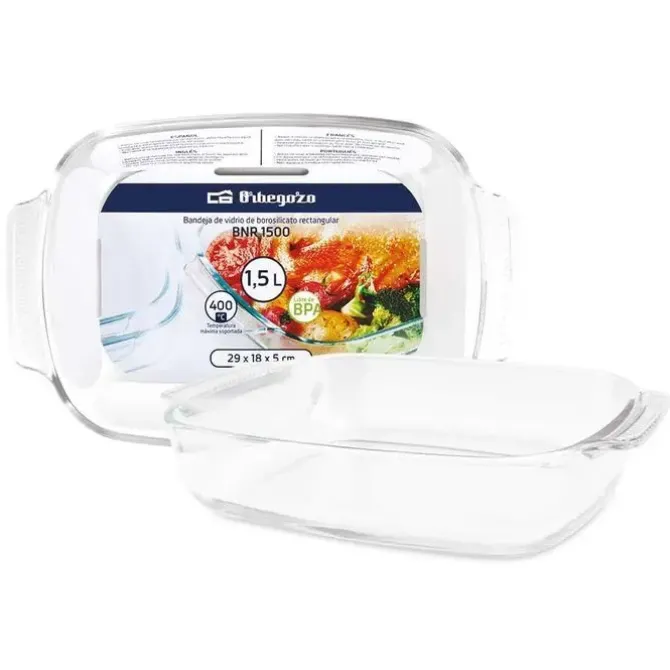 ORBEGOZO SERIE BNR BANDEJAS DE VIDRIO - 2.0L - RESISTENCIA Y VERSATILIDAD EN TU COCINA - IDEAL PARA HORNO Y MICROONDAS - DURABILIDAD UNICA - APTO PARA LAVAVAJILLAS