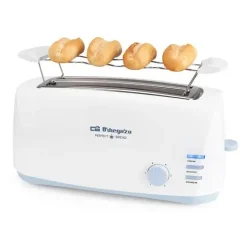 ORBEGOZO TO 4500 TOSTADORA DOBLE RANURA LARGA - DESCONEXION AUTOMATICA - POTENCIA 1400W - 6 NIVELES DE TOSTADO - FUNCION DESCONGELACION Y RECALENTAMIENTO - CALIENTA PANECILLOS - LUCES LED DE CONTROL