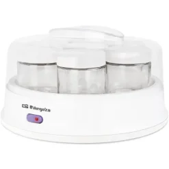 ORBEGOZO YU 2350 YOGURTERA CASERA - PREPARA YOGURES CREMOSOS Y NATURALES EN CASA - 7 VASOS DE CRISTAL DE 200ML - TEMPERATURA CONSTANTE - FACIL LIMPIEZA - REGALA SALUD A TUS AMIGOS