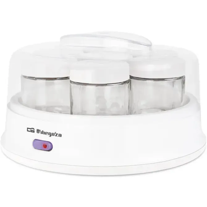 ORBEGOZO YU 2350 YOGURTERA CASERA - PREPARA YOGURES CREMOSOS Y NATURALES EN CASA - 7 VASOS DE CRISTAL DE 200ML - TEMPERATURA CONSTANTE - FACIL LIMPIEZA - REGALA SALUD A TUS AMIGOS