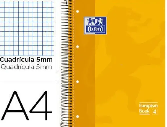 OXFORD BLOC OXFORD A4+ 80H T.EXTD CN5MM AMAR 100430200 MAK029104