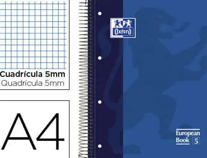 OXFORD BLOC OXFORD A4+120HOJAS 90G TAPA EXTRA DURA CN5MM 100430279 MAK029142