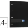 OXFORD CARPETA NEGRA CON RECAMBIO OXFORD POLYFOAM 4 ANILLAS 35 MM DIN A4+ TAPA PLASTICO CON GOMA NEGRA 400119071