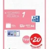 OXFORD RECAMBIO COLOR OXFORD DIN A4 100 + 20HOJAS GRATIS 90 GR CUADRO 5 MM 4 TALADROS ROSA