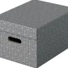 PACK 3U CAJA CARTON DECORATIVA GRIS 365X265X205