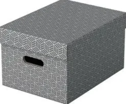 PACK 3U CAJA CARTON DECORATIVA GRIS 365X265X205