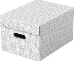 PACK 3U CAJA CARTON DECORATIVA BLANCO 365X265X205M