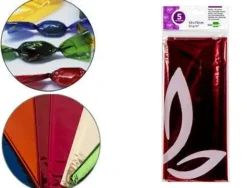 PAPEL CELOFAN LIDERPAPEL 50X70 CM 22G/M2 BOLSA DE 5 HOJAS ROJO