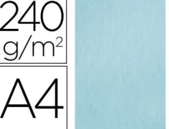 PAPEL COLOR LIDERPAPEL PERGAMINO A4 240G/M2 AZUL PACK DE 25 HOJAS