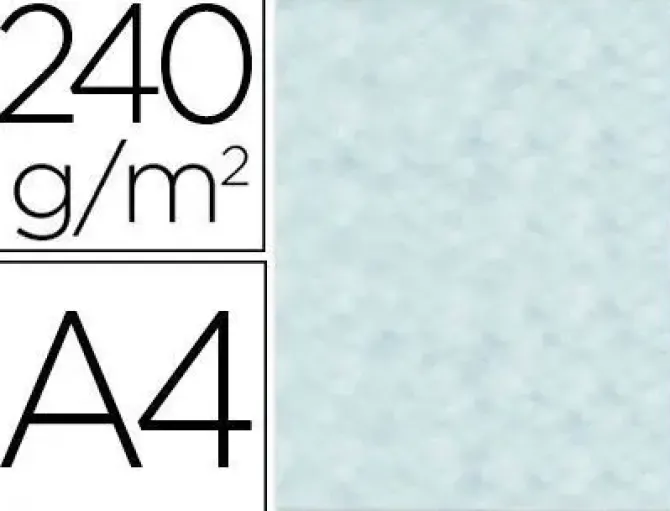 PAPEL COLOR LIDERPAPEL PERGAMINO CON BORDES A4 240G/M2 AZUL PACK DE 10 HOJAS