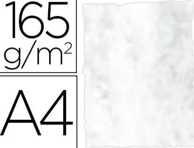 PAPEL COLOR LIDERPAPEL PERGAMINO CON BORDES A4 165G/M2 GRIS PACK DE 25 HOJAS