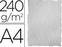 PAPEL COLOR LIDERPAPEL PERGAMINO CON BORDES A4 240G/M2 GRIS PACK DE 10 HOJAS
