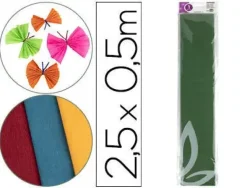 PAPEL CRESPON LIDERPAPEL 50 CM X 2.5M 34G/M2 VERDE OLIVA