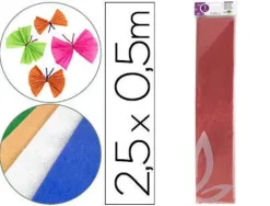 PAPEL CRESPON LIDERPAPEL 50 CM X 2.5M METALIZADO ROJO