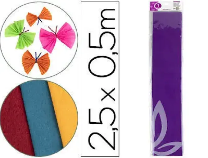 PAPEL CRESPON LIDERPAPEL 50 CM X 2.5M 34G/M2 VIOLETA