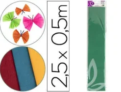 PAPEL CRESPON LIDERPAPEL 50 CM X 2.5M 34G/M2 VERDE