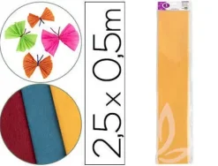 PAPEL CRESPON LIDERPAPEL 50 CM X 2.5M 34G/M2 AMARILLO ORO
