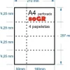 PAPEL 100H A-4 80GR PERFORADO EN 4 PARTES 74,25MMX210MM + 50MM MATRIZ PARA PAPELETAS O RIFA IMPRESORA LASER O INKJET