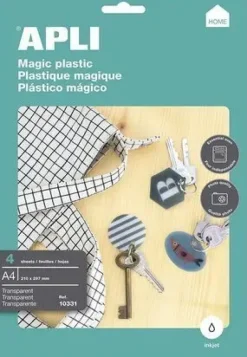 PAPEL MAGICO TRANSPARENTE INKJET 4 HOJAS