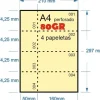 PAPEL NUMERADO AMARILLLO 100H A-4 80GR PERFORADO EN 4 PARTES 74,25MMX210MM + 50MM MATRIZ PARA PAPELETAS O RIFA IMPRESORA LASER O INKJET