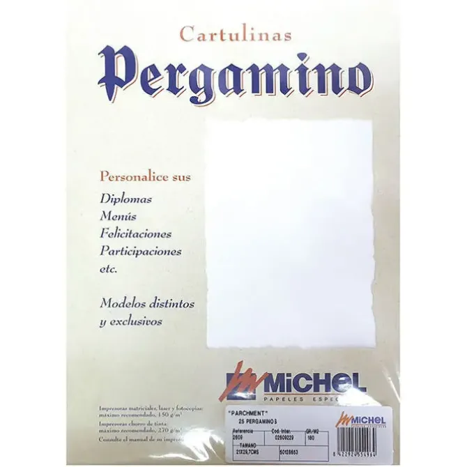 PAPEL PERGAMINO A4 25H PARCHM.BLANCO 002915