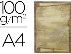 PAPEL PERGAMINO LIDERPAPEL DIN A4 DIPLOMA 100 G/M2 PAQUETE DE 12 HOJAS