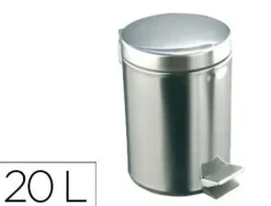 PAPELERA CON PEDAL ACERO INOXIDABLE BRILLO 20 L 435X295X350 MM