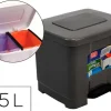 PAPELERA CONTENEDOR PLASTICFORTE PLASTICO CON PEDAL 2 COMPARTIMENTOS 35 LITROS GRIS OSCURO