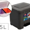 PAPELERA CONTENEDOR PLASTICFORTE PLASTICO CON PEDAL 2 COMPARTIMENTOS 35 LITROS GRIS OSCURO