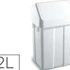 PAPELERA CONTENEDOR TTS PLASTICO CON TAPADERA MAX 12 LITROS BLANCA 400X230X200 MM