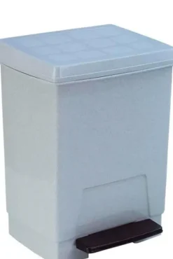 PAPELERA C/TAPA PEDAL 23L. GRIS METAL