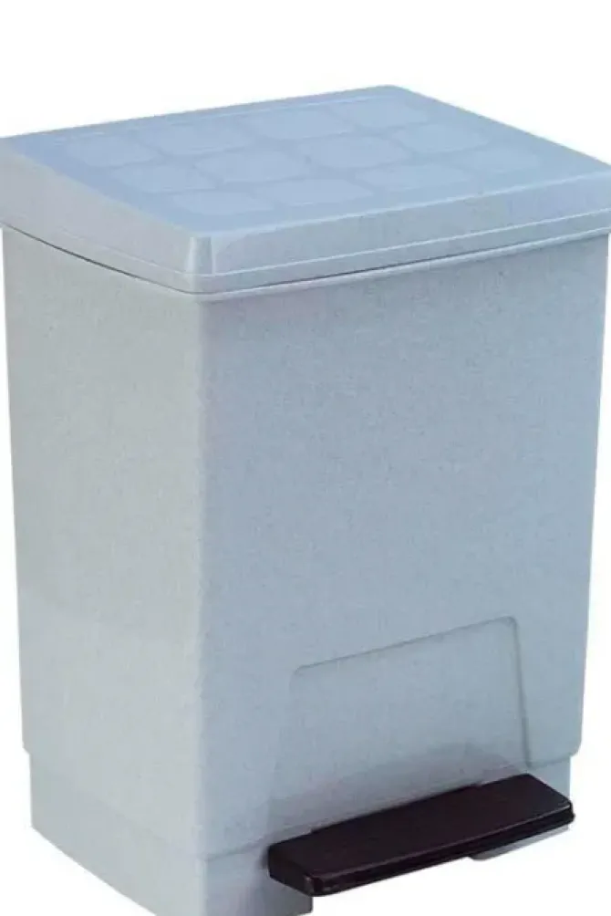 PAPELERA C/TAPA PEDAL 23L. GRIS METAL